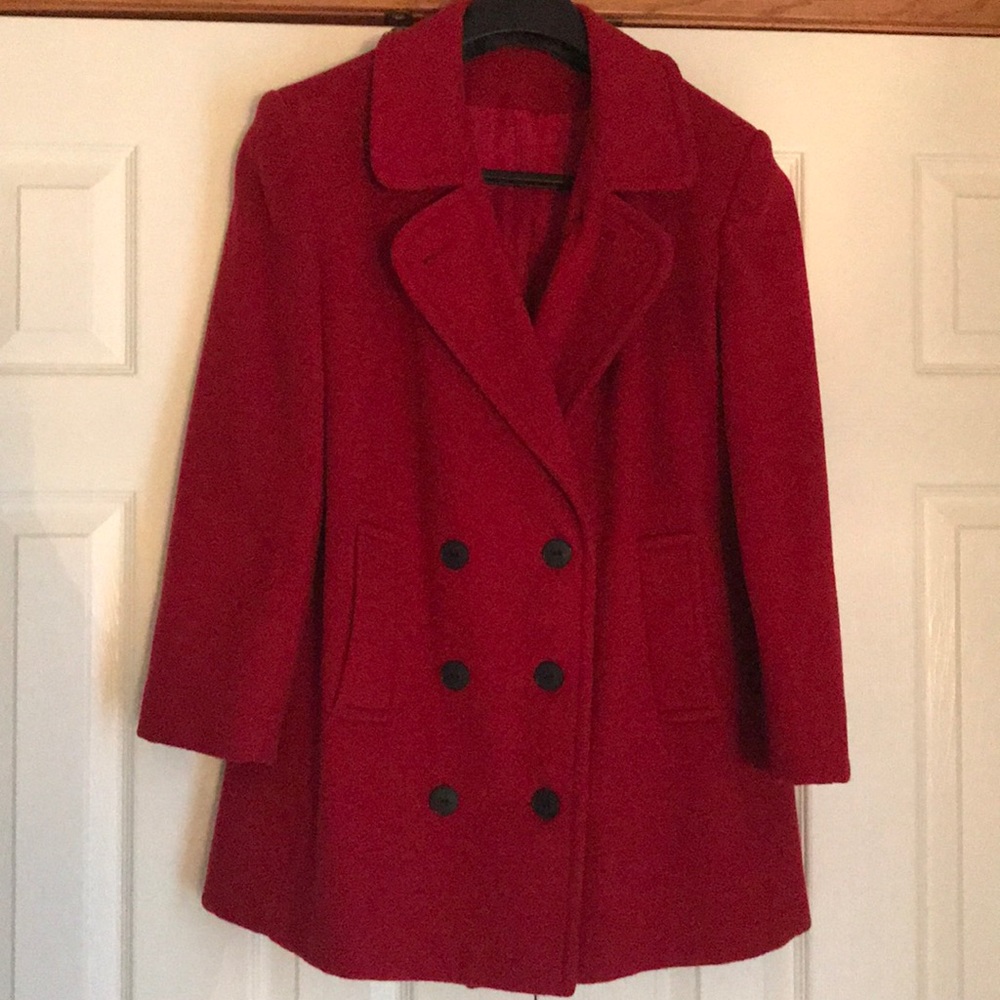 Red Double Breasted Peacoat Size 14
